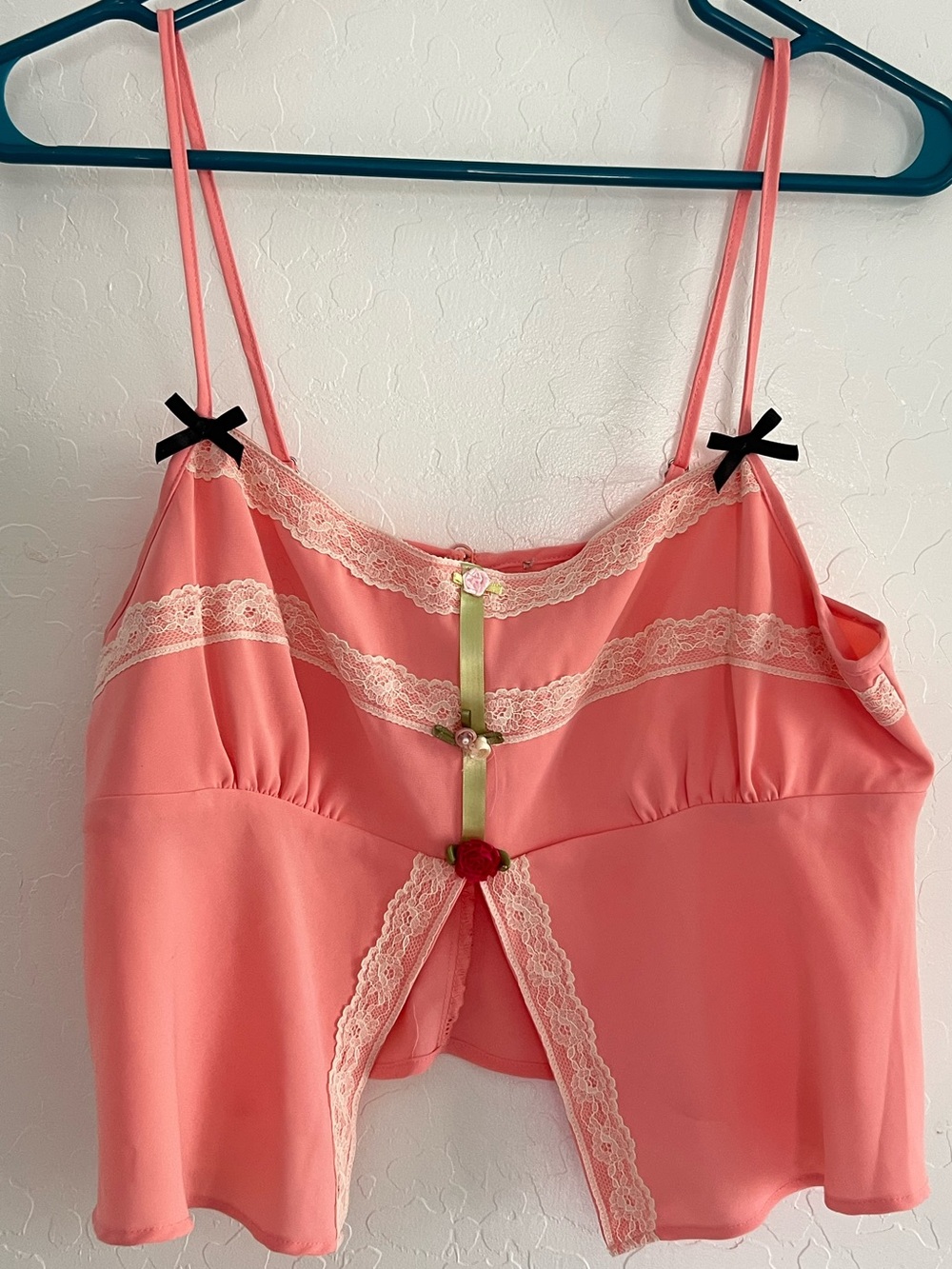 Besty Johnson X F21 Pink Lace-Trim Satin Camisole